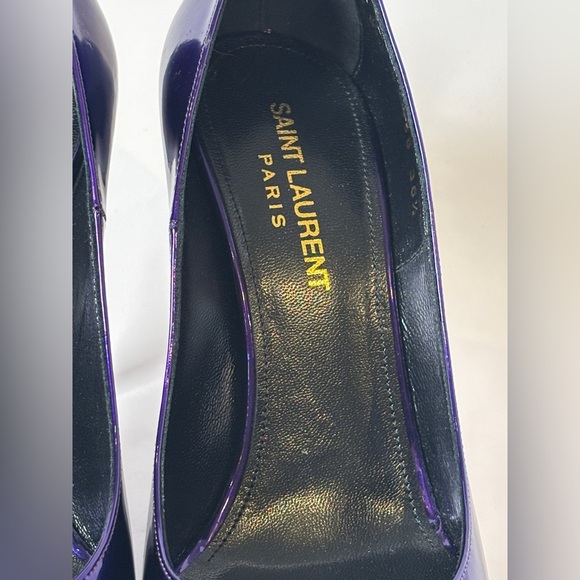 Saint Laurent Paris Purple Patent Pumps – YSL Pointed Toe Designer Heel size 6.5 - Picture 5 of 11